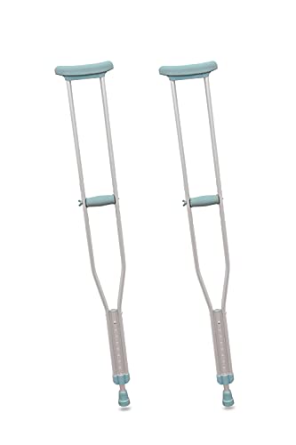 PEPE - Muletas Axilares (x2 uds, TALLA M), Muleta Adulto, Muletas Adulto Regulables Aluminio, Muletas Ortopédicas, Muletas Adulto Regulables en Altura, Muletas para Caminar, Color Gris.