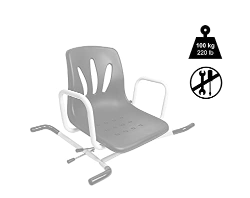 Pepe - Silla Bañera Personas Mayores, Silla Bañera 360º, Silla Bañera Giratoria, Silla Bañera Adulto Antideslizante, Asiento de Bañera, Silla Giratoria para Baño, Silla Ortopédica Baño, (Negro).