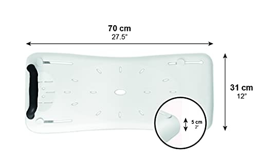 PEPE - Tabla Bañera, Asiento Bañera Adulto, Tabla de Bañera Antideslizante, Banco Bañera Personas Mayores, Tabla de Bañera con Asa de Seguridad, Tabla de Baño para Fácil Transferencia, (Color Blanco)