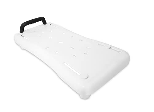 PEPE - Tabla Bañera, Asiento Bañera Adulto, Tabla de Bañera Antideslizante, Banco Bañera Personas Mayores, Tabla de Bañera con Asa de Seguridad, Tabla de Baño para Fácil Transferencia, (Color Blanco)