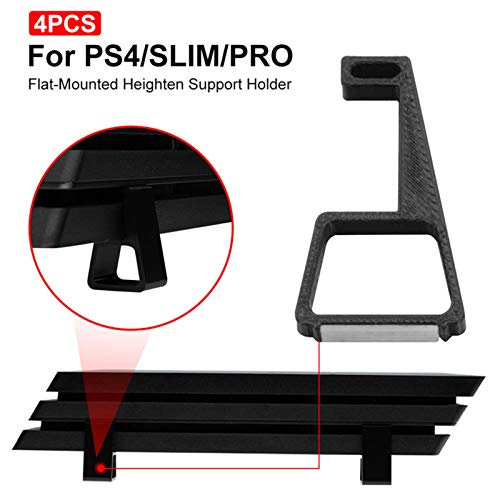 perfeciti 4 Piezas Pies De Enfriamiento Soporte De Soporte De Aumento De Montaje Planos Patas De Enfriamiento Horizontal Soporte Soporte De Consola Soporte para PS4 / Slim/Pro