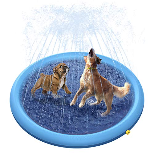 Peteast Splash Pad 150cm, Piscina de Perro, Espesada, Duradera, bañera de baño para Mascotas de Verano, Juguetes de Agua al Aire Libre, XL