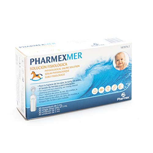 Pharmexmer - Suero Fisiológico - Para La Higiene De Ojos, Nariz, Oídos, Lavado De Heridas Y Para Inhalación - 30 Monodosis De 5 ml