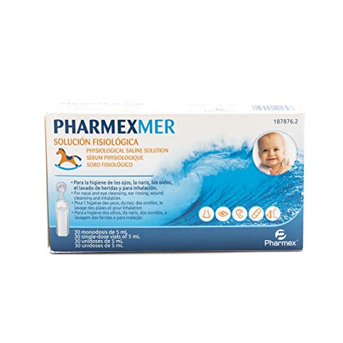 Pharmexmer - Suero Fisiológico - Para La Higiene De Ojos, Nariz, Oídos, Lavado De Heridas Y Para Inhalación - 30 Monodosis De 5 ml