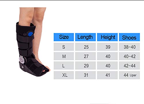 PHASFBJ Botas Ortopedicas, Air Fracture Walker Férula Nocturna para Fascitis Plantar Ligera y Suave Soporte Ferulas Plantillas Ortesis Soporte y Protección para Tobillo y Pie Rotos,L