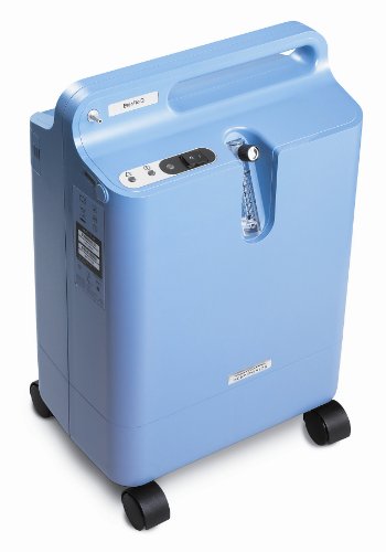 Philips Respironics Everflo - Concentrador de oxígeno (350 W, 0.5-5 l/min, 5.5 PSI), color azul claro