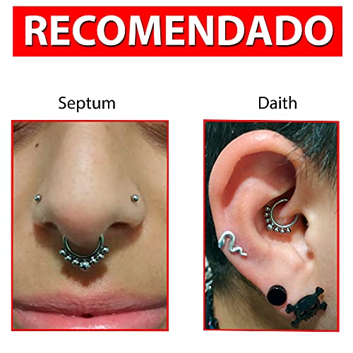 Piercing Aro para Septum, Daith y Helix cierre bisagra de Titanio