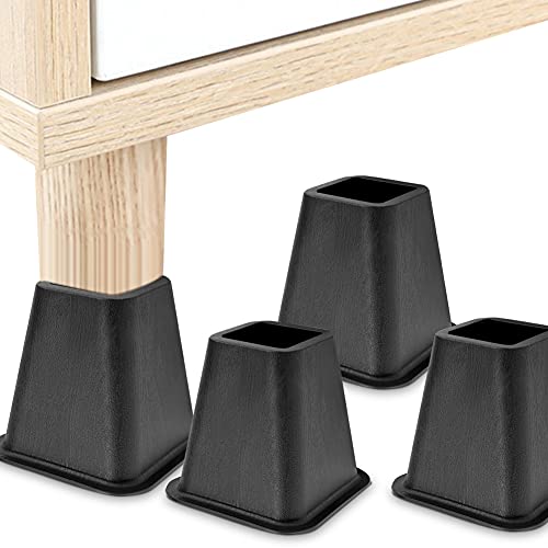 Pies para Muebles Patas de Elefante, 4 Patas Elevadoras Mesa Elevadores de Muebles Negros Muebles Elevadores de Cama Patas Elefante Cama Patas de Elefante para Cama para Silla Sofá o Cama, PP, 500 Kg