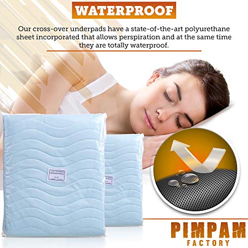 PimPam Factory - Empapador Protector para Cama | Fabricado en España | 160x85 | con Alas para Adultos | Salva Camas Impermeable y Reutilizable | Super Absorbente, Lavable | 4 Capas