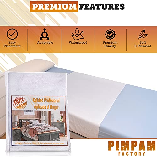 PimPam Factory - Travesero Protector Impermeable de Algodón, Fabricado en España | 80x190cm | Salvacamas | Reutilizable | Para Bebés, Niños y Adultos | Lavable