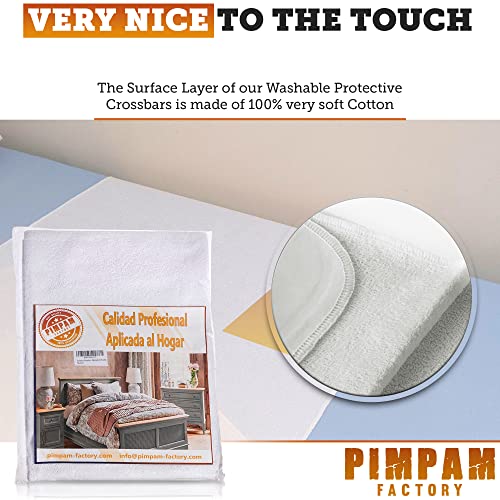 PimPam Factory - Travesero Protector Impermeable de Algodón, Fabricado en España | 80x190cm | Salvacamas | Reutilizable | Para Bebés, Niños y Adultos | Lavable