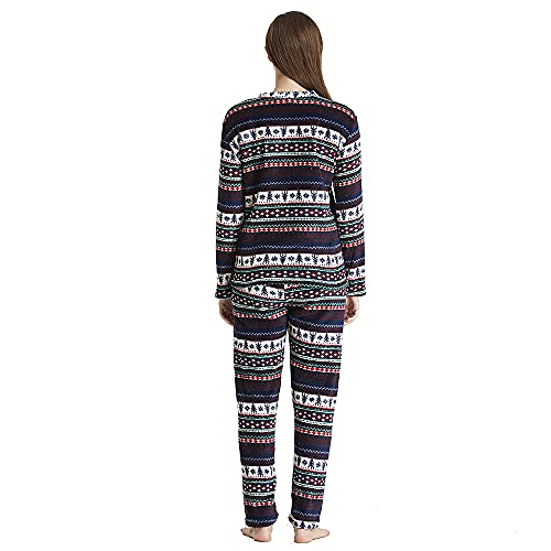 PimpamTex – Pijama Coralina de Mujer Otoño-Invierno de Manga Larga Polar Calentito con Tacto Suave – (L, Christmas)