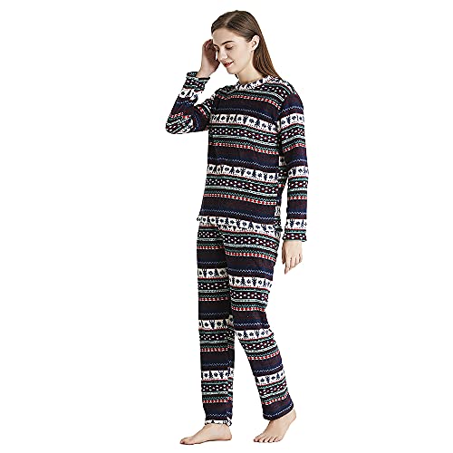 PimpamTex – Pijama Coralina de Mujer Otoño-Invierno de Manga Larga Polar Calentito con Tacto Suave – (L, Christmas)