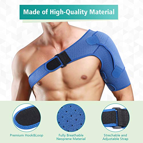 PINCOU Hombrera Deportiva Ajustable Protector para Mujeres y Hombres, Soporte de RotacióN, para Articulaciones de CA Dislocadas, Bursitis, Tendinitis, Manga de CompresióN para Hombro