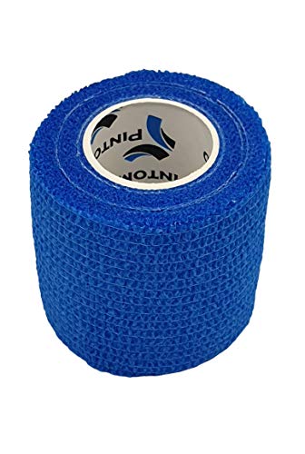 PintoMed Venda Cohesiva 3 x AZUL + 3 X COLOR DE PIEL - 6 rollos - 5 cm x 4,5m. Cinta autoadhesiva elastica y flexible. Esparadrapo deportivo. Vet Wrap. Primeros auxilios y lesiones de los deportes.