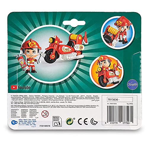 Pinypon Action - Moto de Bombero con 1 figurita, para niños y niñas de 4 a 8 años (Famosa 700014783)