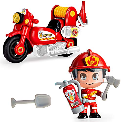 Pinypon Action - Moto de Bombero con 1 figurita, para niños y niñas de 4 a 8 años (Famosa 700014783)