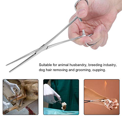 Pinzas de acero inoxidable para mascotas Pinzas hemostáticas Piercing Orejas de perro Pinzas para el pelo Extractor con punta recta Peluqueros para mascotas Herramientas de tijeras