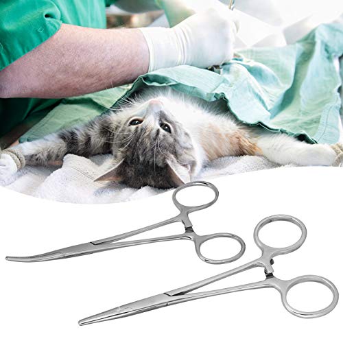 Pinzas hemostáticas para depilación de mascotas herramienta de alicates de bloqueo de pesca de acero inoxidable, pinzas de acero inoxidable para perros y gatos para mascotas