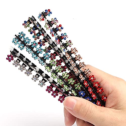 Pinzas para el Pelo, 36 piezas Mini Pinzas para Mandíbula Clips para Dientes con Purpurina Pinzas de pelo de Diamantes de Imitación para Mujeres Niñas