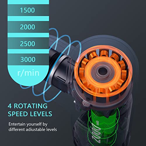 Pistola de Masaje Muscular Mini, arboleaf Pistola Masaje 3000 rpm, Silencioso Pistola Masajeadora Muscular 4 Velocidades, 0,37kg Massage Gun Portátil 4 Cabezales de Masaje de Silicona, Carga Tipo C