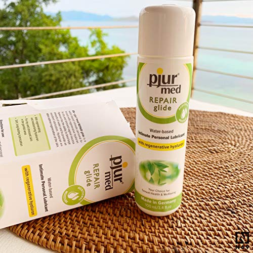 pjur med REPAIR glide - Lubricante sanitario acuoso - El hialurón regenera la piel seca y estresada (100ml)