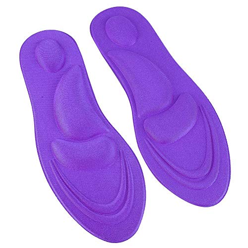 Plantilla de soporte de arco ortopédico, pies planos, almohadilla de espuma de memoria, accesorios de confort de fascitis plantar(Mujer-Morado)