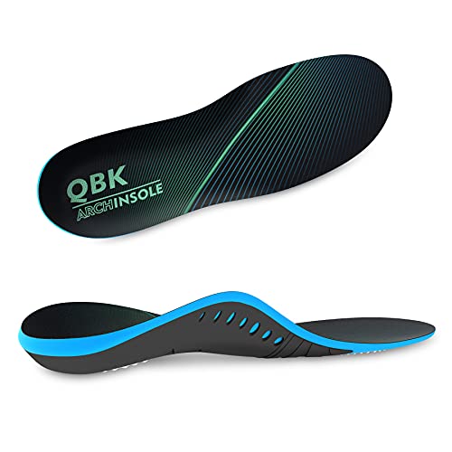 Plantillas Fascitis Plantar QBK Plantillas Metatarsalgia con Soporte de Arco Alto Plantillas Gel Mujer y Hombre Adecuado para Caminar Alzas de Pie Todo el Día, Pronador y Espolon Calcaneo,M