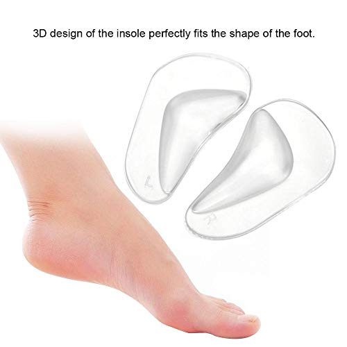 Plantillas ortopédicas de silicona, 2 pares/juego de plantillas ortopédicas de gel para pies y pies con almohadilla para calzado, almohadillas para pies planos, plantilla para fascitis plantar