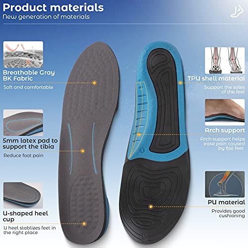 Plantillas ortopédicas para fascitis plantar, plantillas de soporte de arco Plantillas de pronación Plantillas de zapatos para mujeres y hombres Plantillas de espuma viscoelástica Plantillas M