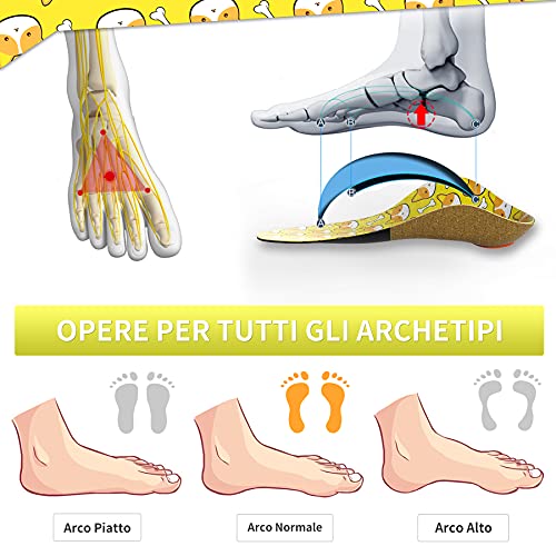 Plantillas Ortopédicas Para Niños,Supinserts Niños Plantillas Zapatos de Gel Amortiguadoras,Insertos con soporte de arco amortiguación de choque para pies planos,para,correr, caminar,XL