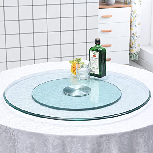 Plato Giratorio Redondo Lazy Susan De 24/28/32 Pulgadas, Bandeja Giratoria Extragrande De Vidrio Templado, Para Servir Adecuado Para Fiestas De Cumpleaños, Cenas Familiares Y Banquetes,60cm(24inch)