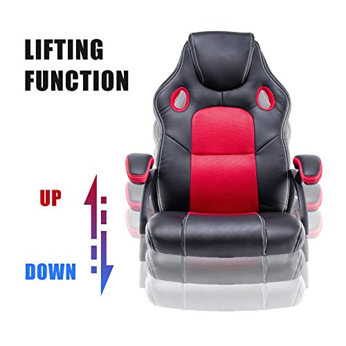 play haha. Silla de Escritorio para Videojuegos, Estilo de Carreras, Silla de Oficina giratoria, ergonómica, Silla de Trabajo con Soporte Lumbar, de Piel sintética con Silla de Trabajo Ajustable