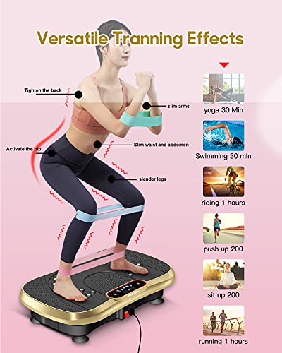 Pokzon Fitness Plataforma vibración Ultra Slim Placa Vibratoria Power Plate Equipamiento Deportivo Para el Hogar Placa Vibratoria Deporte