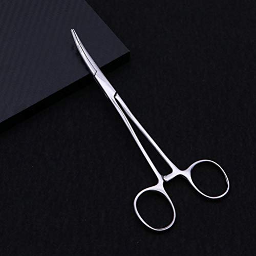 POPETPOP 2Pcs Mosquito Pinzas de Bloqueo Hemostáticas Pinzas de Bloqueo de Acero Inoxidable Pinzas Alicates para Orejas de Mascotas Pinzas para Tirar del Pelo Kit de Cabeza Curva Y Cabeza