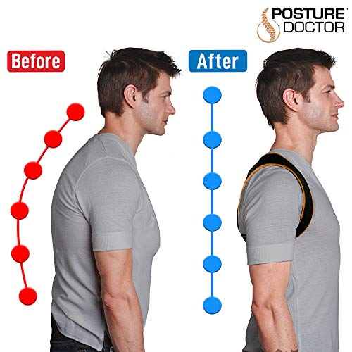 Posture Doctor, Corrector de Postura Unisex, Corrector de Espalda, Para Adultos y Niños, Transpirable, Soporte Ajustable Espalda Alivia el Dolor y la Tension en Clavícula y Espalda Talla Única.