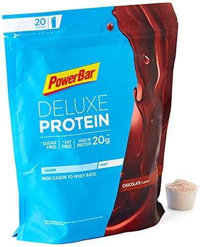 PowerBar DELUXE Protein Chocolate 500g - Suero de Leche en Polvo de alto Contenido en Proteínas-sin Azúcar y sin Grasa