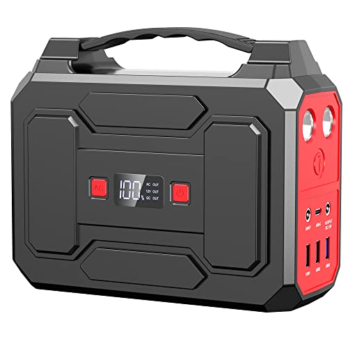 Powkey Paquete de energía portátil de 100 W - 99 Wh Camping Power Pack,Generador solar portátil batería de litio móvil con 230 V/100 W AC Output, pesca, fuente de alimentación de emergencia