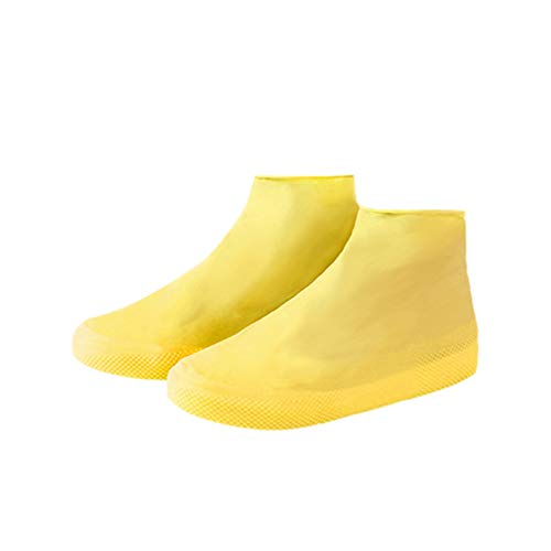 PRETYZOOM Cubiertas de Zapatos de Látex Cubiertas de Zapatos Antideslizantes Impermeables Cubiertas de Protectores de Zapatos Desechables para Exteriores Talla M Amarillo