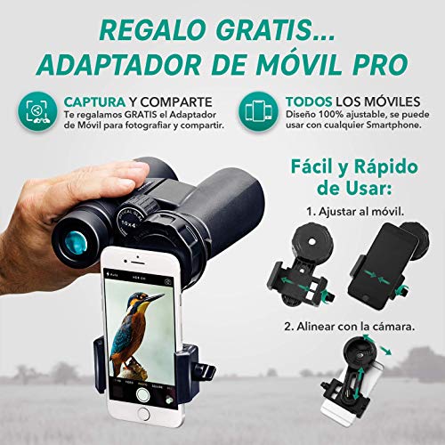 Prismáticos 10x42 Slokey - Binoculares Profesionales y Potentes con Gran Alcance. Ligeros e Impermeables, Prismas BaK4 y FMC. Ideales para Observación de Aves, Caza, Senderismo, Astronomía y Camping