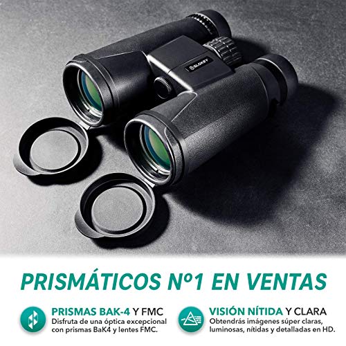 Prismáticos 10x42 Slokey - Binoculares Profesionales y Potentes con Gran Alcance. Ligeros e Impermeables, Prismas BaK4 y FMC. Ideales para Observación de Aves, Caza, Senderismo, Astronomía y Camping