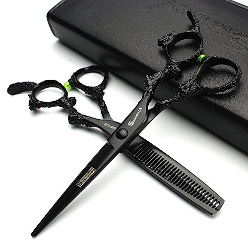 Profesional negro 6 pulgadas de alta dureza aguda 440c tijeras peluquería salón de corte de pelo herramientas especiales