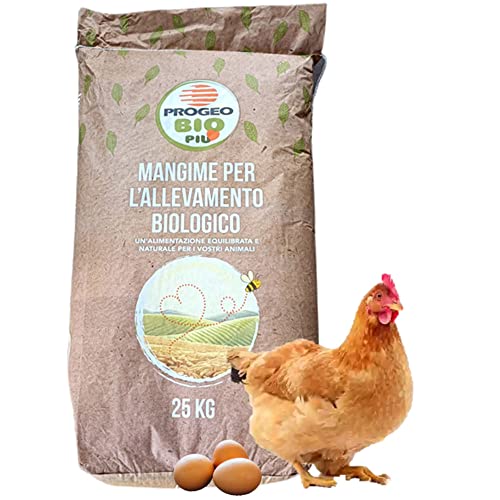 PROGEO Bioforce - Ovillos de pellets - Alimento completo biológico para gallinas ovales de 25 kg