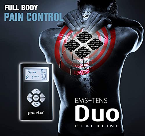 Prorelax 48903 - Duo"Blackline" Aparato de Masaje Ems + Tens, Estimulación Eléctrica