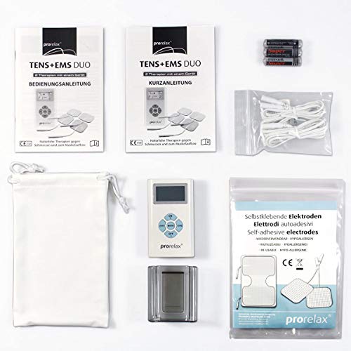 prorelax TENS+EMS DUO - Electroestimulador, 2 terapias con un aparato