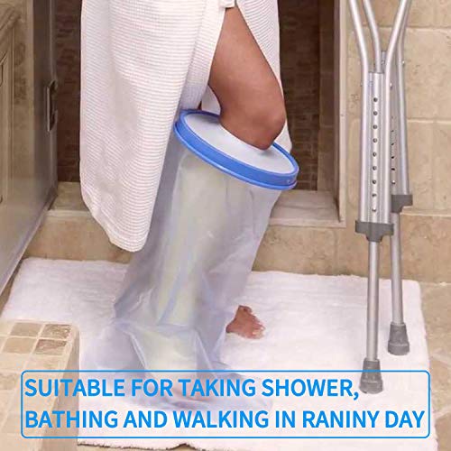 Protector de Escayola Impermeable, 67cm Funda Pierna Ducha Protector de Pie para Adultos, Protector para Ducha para Bañarse Mantenga el Vendaje Fundido Seco Protectores de las Piernas (Media Pierna)