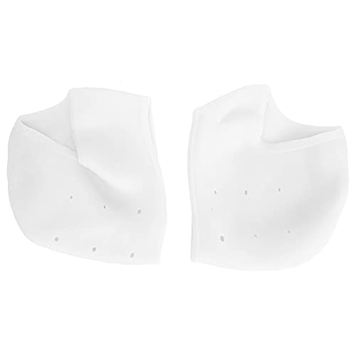 Protectores de talón, Cojín de almohadillas para fascitis plantar, Curación de talones secos y agrietados, Tendinitis de Aquiles, Fascitis plantar, Funda protectora de inserción, 1 par(blanco)