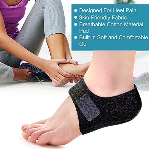 Protectores de talón,almohadillas de talón,2PCS Protectores de gel para el talón para fascitis plantar, tendinitis de Aquiles, cojín para el talón para aliviar el dolor y la presión del talón