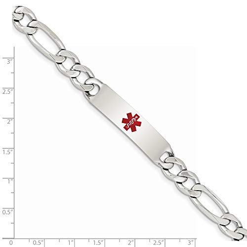 Pulsera de plata de ley 925 grabable con cierre de pinza de langosta pulida, médica, fígaro, náutica, barco, ancla de mariner, identificación, regalo para mujeres, opciones de longitud: 19 22, Metal,