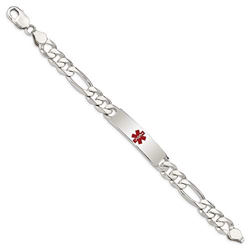 Pulsera de plata de ley 925 grabable con cierre de pinza de langosta pulida, médica, fígaro, náutica, barco, ancla de mariner, identificación, regalo para mujeres, opciones de longitud: 19 22, Metal,